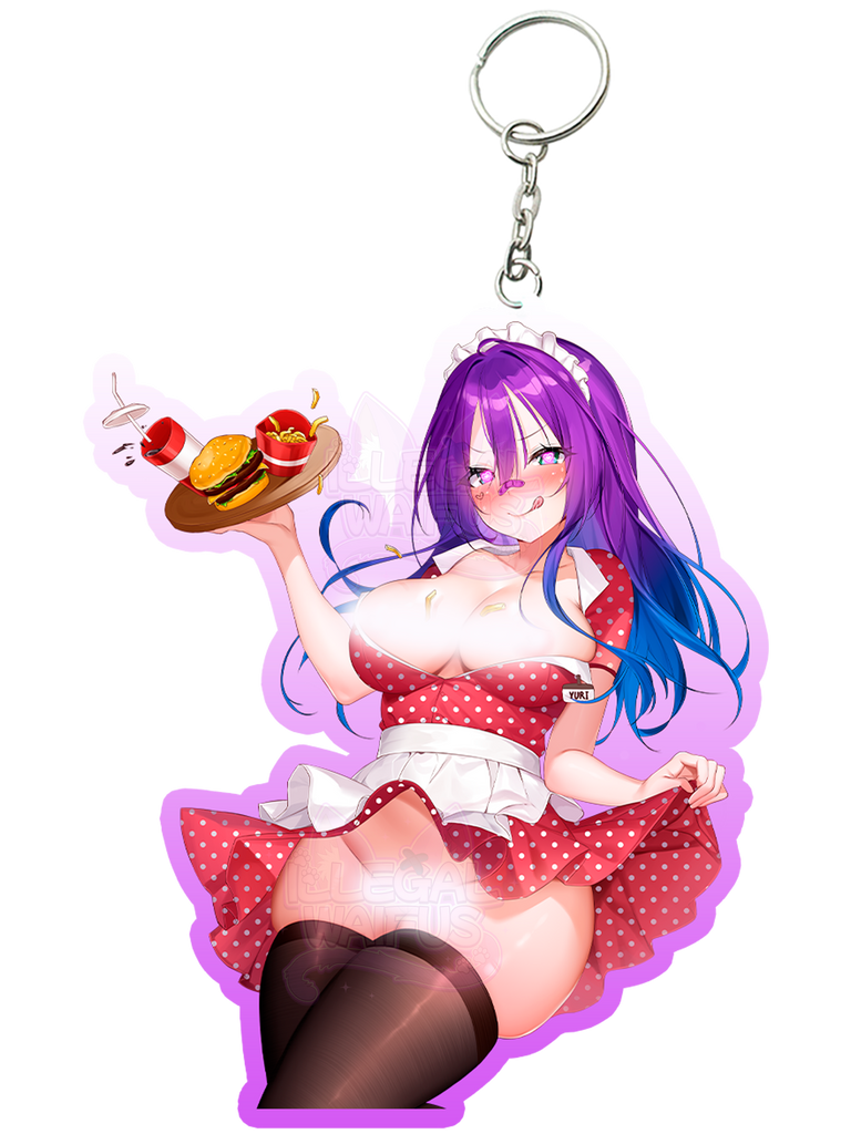 YURI WAITRESS NSFW KEYCHAIN [PRE-ORDER] – ILLEGAL WAIFUS